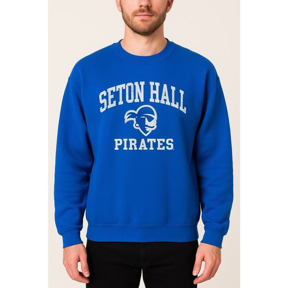 Seton Hall Pirates Sweatshirt Blue NCAA College Crewneck Pullover Adult Size XL - Picture 1 of 6